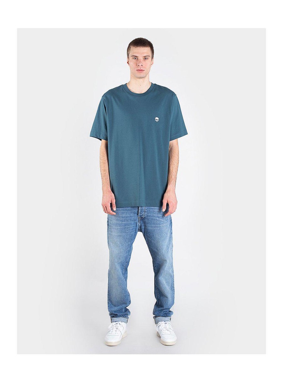 Mænd NEVER ENOUGH T-Shirts | Basic Petrol Green Premium Oversize T-Shirt