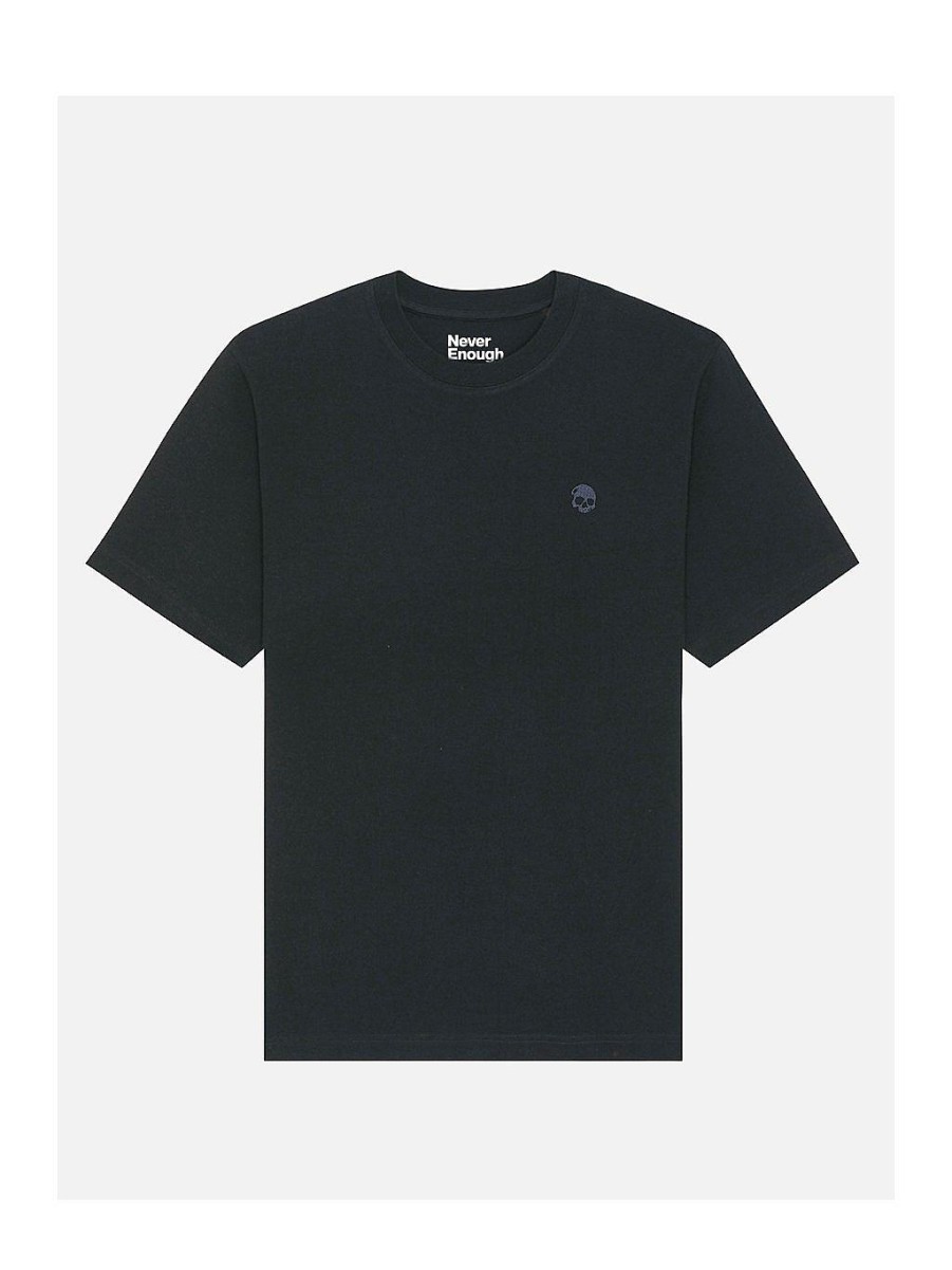 Mænd NEVER ENOUGH T-Shirts | Basic Black Premium Oversize T-Shirt