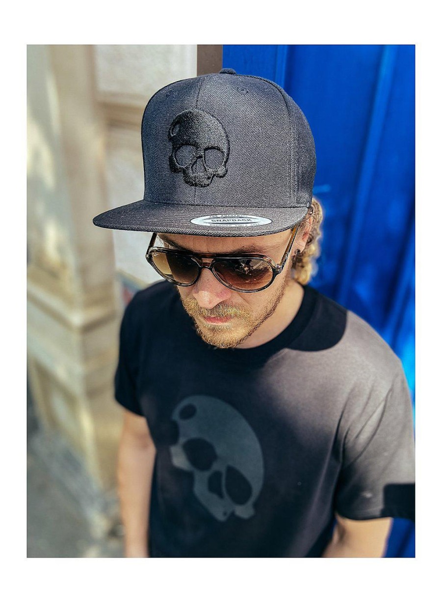 Tilbehor NEVER ENOUGH | Sorter Skull Snapback