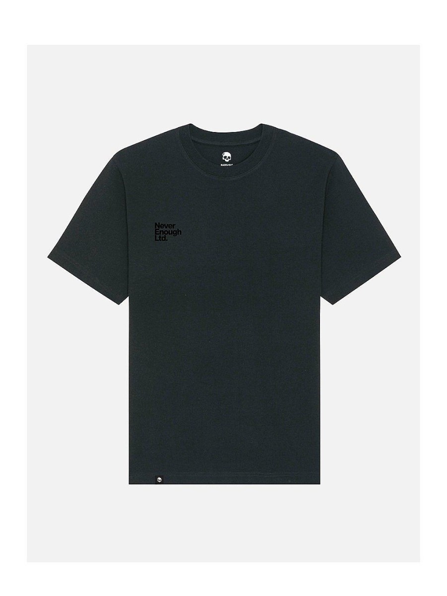 Mænd NEVER ENOUGH T-Shirts | Typo Black Premium Oversize T-Shirt